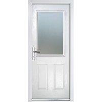 Crystal 2-Panel 1-Light Left or Right-Handed White Composite Front Door 2055mm x 920mm (323JM)