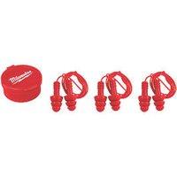 Milwaukee 4932471904 31dB Reusable Corded Ear Plugs 3 Pairs (324GC)