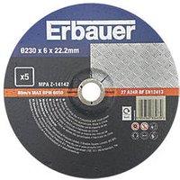 Erbauer Metal Grinding Discs 230mm (9") x 22.2mm 5 Pack (324PH)