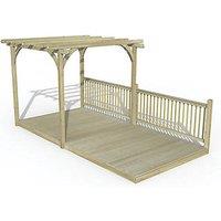 Forest Ultima 16' x 8' (Nominal) Flat Pergola & Decking Kit with 2 x Balustrades (2 Posts) (325FL)