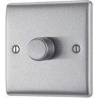 British General Nexus Metal 1-Gang 2-Way LED Dimmer Switch Brushed Steel (325PM)