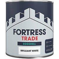 Fortress Trade 1Ltr Brilliant White Eggshell Water-Based Trim Paint (326JM)
