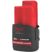 Milwaukee M12HB2.5 12V 2.5Ah Li-Ion RedLithium High Output Battery (326VT)