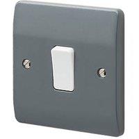 MK Logic Plus 10AX 1-Gang 2-Way Switch Graphite with White Inserts (327FF)