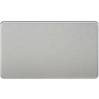 Knightsbridge 2-Gang Blanking Plate Brushed Chrome (327TX)