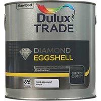 Dulux Trade 2.5Ltr Pure Brilliant White Eggshell Water-Based Trim Paint (32853)