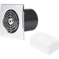 Manrose LP100SLVC 100mm (4") Axial Bathroom Extractor Fan with Timer Chrome 240V (32874)