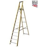 Lyte Fibreglass 3.17m 12 Step Platform Step Ladder (328FG)