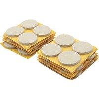 Essentials Beige Round Self-Adhesive Felt Pads 35mm x 35mm 80 Pack (328XG)
