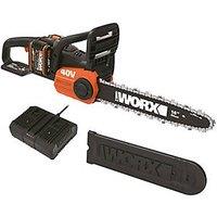 Worx WG384E 40V 2 x 2.0Ah Lithium PowerShare Brushless Cordless 35cm Chainsaw (329HA)