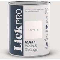 LickPro Max+ 1Ltr Taupe 02 Matt Emulsion Paint (329TM)