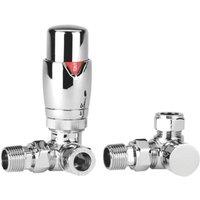 Towelrads 15mm x 1/2" Chrome Corner Modern Thermostatic Radiator Valve & Lockshield (330RY)