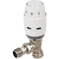 Danfoss RAS-C 10mm x 1/2" White/Nickel-Plated Angled Traditional Thermostatic Radiator Valve Head & Body (33140)