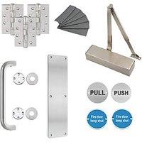 Eclipse 24700 Fire Rated Commercial Heavy Duty Door Pack Set Satin Stainless Steel (331PE)