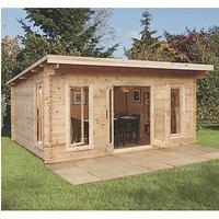 Forest Mendip 16' 6" x 13' (Nominal) Pent Timber Log Cabin with Assembly (332TF)