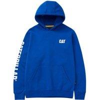 CAT Trademark Banner Hooded Sweatshirt Blue Medium 38" Chest (332TN)