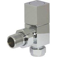 Towelrads 15mm x 1/2" Chrome Angled Designer Manual Radiator Valve & Lockshield 2 Pack (334RY)