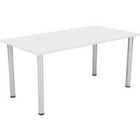 TC Group One Fraction Plus Rectangular Meeting Table White/Silver 1600mm x 800mm (334TT)