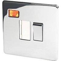 Crabtree Platinum 13A Switched Fused Spur with Neon Polished Chrome with White Inserts (3351H)