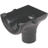 FloPlast Cast Iron Effect uPVC Round Stopend Outlet Black 112mm x 68mm (33582)