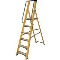 Lyte Fibreglass 1.89m 6 Step Platform Step Ladder With Handrail (335FG)