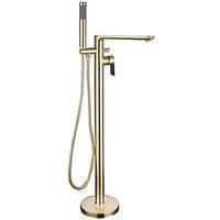 Highlife Bathrooms Rona Floor Mounted Bath Shower Mixer & Handset Brushed Brass (335HL)