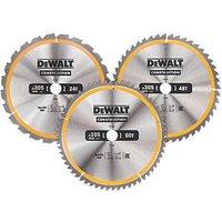 DeWalt Wood Circular Saw Blades 305mm x 30mm 24/48/60T 3 Pieces (335KY)