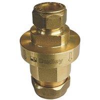 Thomas Dudley Ltd DN15 Brass Compression Reducing Pipe Interrupter 22mm x 15mm (3362X)