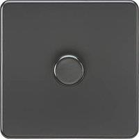 Knightsbridge 1-Gang 2-Way LED Intelligent Dimmer Switch Matt Black (336PX)