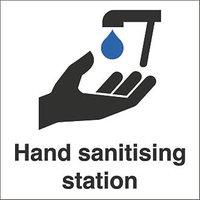 Essentials "Hand Sanitising Station" Signs 200mm x 200mm 10 Pack (337KK)