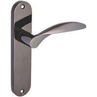Smith & Locke Crantock Fire Rated Latch Lever Door Handles Pair Black Nickel (338HY)