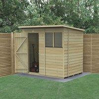 Forest Beckwood 7' x 5' (Nominal) Pent Shiplap Timber Shed with Base & Assembly (338PW)