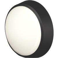 4lite Pylus Outdoor Round LED Bulkhead Black 12W 1100lm (338VH)