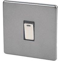 Varilight 20AX 1-Gang DP Control Switch Slate Grey with Neon with Black Inserts (33902)
