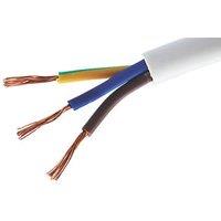 Time 3093Y White 3-Core 1mm Heat Resistant Cable 25m Drum (339PF)