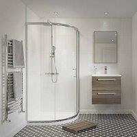 Framed Quadrant Shower Enclosure Polished Silver Effect/Clear 800mm x 800mm x 1850mm (339PJ)