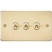 Knightsbridge 10AX 3-Gang 2-Way Light Switch Brushed Brass (339TY)