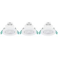 Sylvania SylSpot Tilt LED Recessed Spotlight White 4.8W 500lm 3 Pack (339VN)