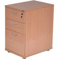 Nautilus Designs Aspire 3-Drawer Desk High Pedestal Beech 430mm x 800mm x 730mm (341PK)