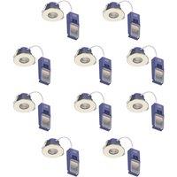 LAP Chaac Fixed Fire Rated LED Downlights Brushed Nickel 5.5W 600lm 10 Pack (341RE)