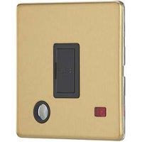 Contactum Lyric 13A Unswitched Fused Spur & Flex Outlet with Neon Brushed Brass with Black Inserts (341RR)