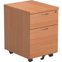 TC Group 2-Drawer Mobile Desk Pedestal Beech 404mm x 500mm x 595mm (341TT)
