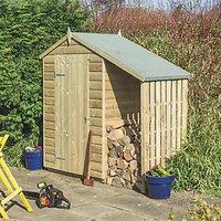 Rowlinson Oxford 6' x 3' (Nominal) Apex Tongue & Groove Timber Shed with Lean-To (342PR)