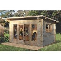 Forest Melbury 13' x 10' (Nominal) Pent Timber Log Cabin with Assembly (343TF)