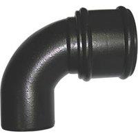FloPlast Push-Fit 92.5 Single Socket Bend (Socket/Spigot) Black 110mm (34473)