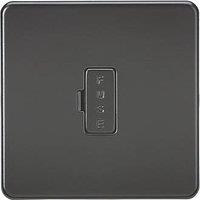 Knightsbridge 13A Unswitched Fused Spur Matt Black (344TY)