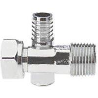 Drayton 15mm Compression x 1/2" BSP Male Taper 50mm Polished Chrome Radiator Tail With Drain Off (3450R)