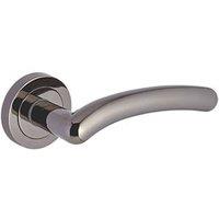 Smith & Locke Bourne Fire Rated Lever on Rose Door Handles Pair Black Nickel (347HY)