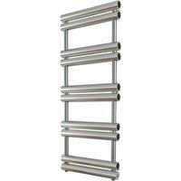 Time 1275mm x 500mm 2493BTU Silver Flat Designer Towel Radiator (347KL)