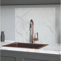 House Beautiful Calacatta White/Grey Kitchen Splashback 900mm x 750mm x 6mm (348JM)